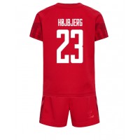 Koszulka piłkarska Dania Pierre-Emile Hojbjerg #23 Strój Domowy dla dzieci MŚ 2022 tanio Krótki Rękaw (+ Krótkie spodenki)